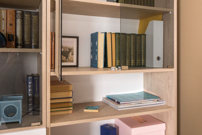 КР100 Бостон № 11, цвет дуб эндгрейн элегантный/12.69+09.132+13.156+12.69+09.132+13.156, ШхГхВ 384х57,2х194,4 см., ун. сборка