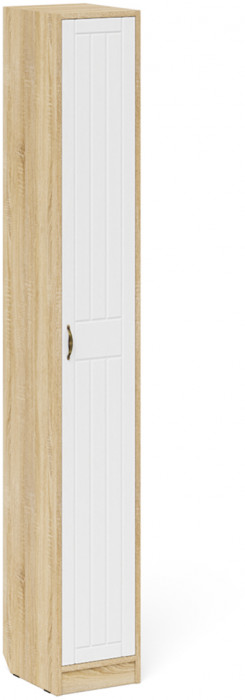 Прихожая П-6 Компоновка № 24, дуб сонома/фасады МДФ белое дерево фрезеровка прованс