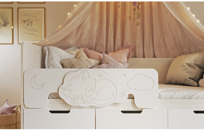 Юниор-4 Кровать 80х180 (Шарли бриз, Крафт белый)