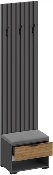 Модульная Прихожая Ома, набор №5, Графит/Дуб Тортуга, Simple 27