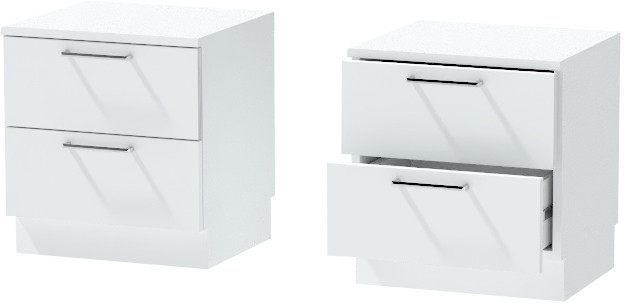 Тумба-6 прикроватная напольная "Иннэс-7", Белый/Белый глянец