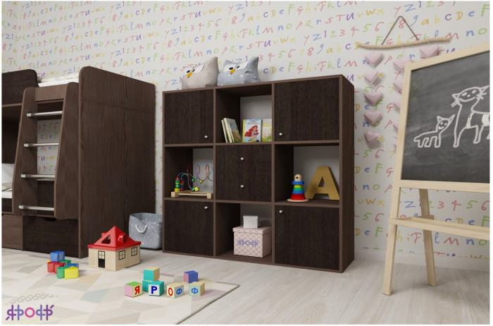 Стеллаж Джери (Ясень Анкор Темный/Ясень Анкор темный)