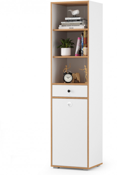 Вуди Компоновка № 10, цвет белый премиум/дуб крафт золотой, ШхГхВ 265х52,7х180,3 см., универсальная сборка