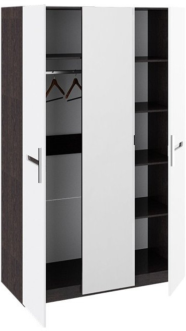 Фьюжн ТД-260.07.43 Шкаф комбинированный (с 3 дверями) (Белый глянец, Венге Линум)