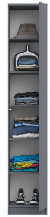 Мори Пенал МШ400.1, цвет графит, ШхГхВ 40,4х50,4х209,6 см., универсальная сборка