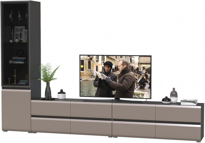 Сидней Комплектация № 129, корпус: антрацит/фасады: МДФ веллюто капучино