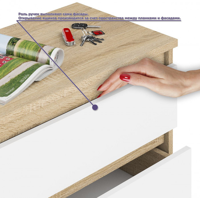 Мори компьютерный стол МС-16 правый + Тумба МА900.1, дуб сонома/белый