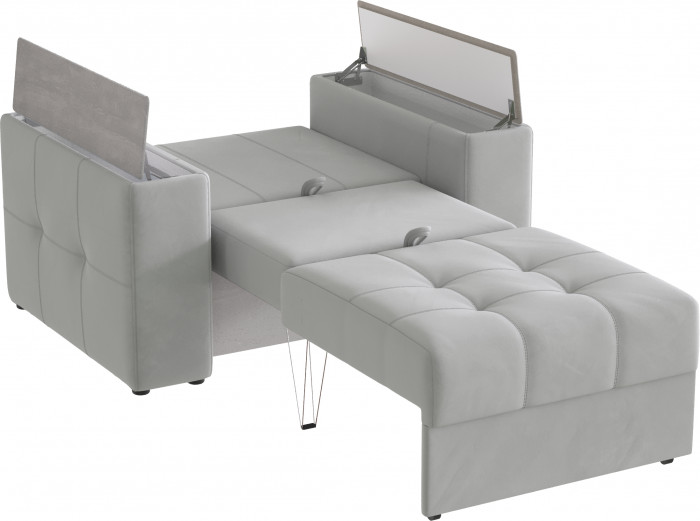 Кресло-кровать "Нави", Светло-серый/МДФ холст белый