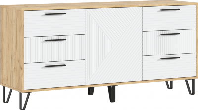 Комод Флэш Браш Вайт/Дуб Крафт (Крафт/ Браш Вайт)