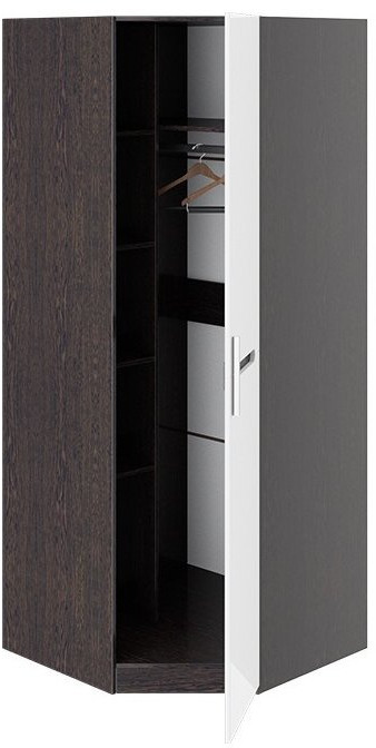 Фьюжн ТД-260.07.03 Шкаф угловой (Белый глянец, Венге Линум)