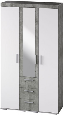 Шкаф для одежды и белья Инстайл ШК-30, бетон/белый