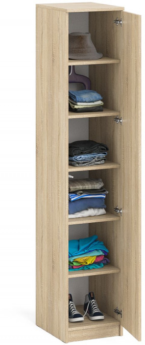 Мори Пенал МШ400.1, цвет дуб сонома, ШхГхВ 40,4х50,4х209,6 см., универсальная сборка