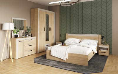 Спальня Адель, Дуб сонома/Кашемир