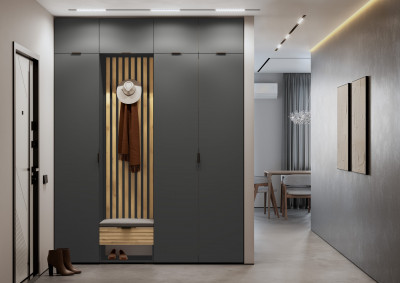 Модульная Прихожая Ома, набор №7, Графит/Дуб Тортуга, Simple 27