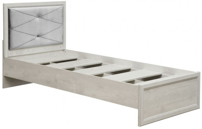 Кровать односпальная Сохо 32.23 бетон белый/бетон патина