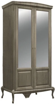 Шкаф для одежды двухдверный "Монако" с зеркалом - отделка Классик (лак)