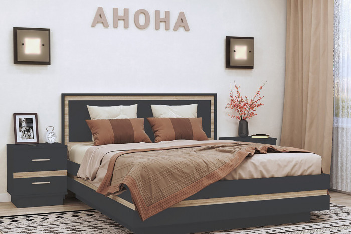 Спальня Анона антрацит. Комплект 1