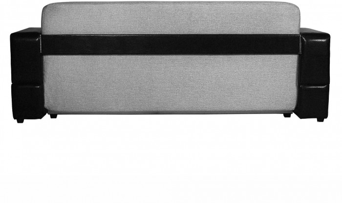 Диван еврокнижка Манчестер с подсветкой,  160 рогожка серая/экокожа черная