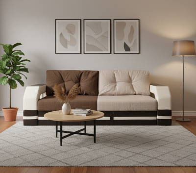 Диван-еврокнижка Манчестер 160х200, с подсветкой, велюр/экокожа комби