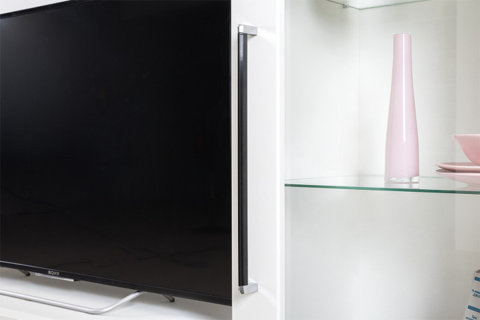 Валенсия Гостиная № 094, цвет ЛДСП белый шагрень/МДФ белый шагрень, ШхГхВ 188,2х38,4х225,2 см., универсальная сборка