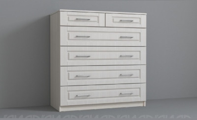 КЭТ-6 Кантри Комод 6 ящиков (Бодега белая / Сандал)