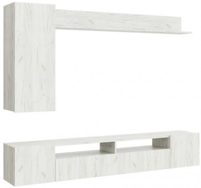 Стенка ТВ Соло-16 ЛДСП (Дуб Крафт белый)