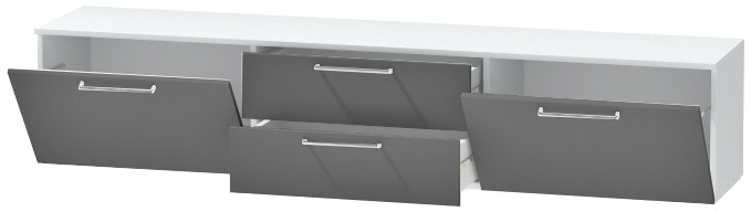 Тумба-4 под ТВ подвесная "Иннэс-7", Белый/Графит