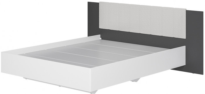 Кровать Шарм КР-18 160х200, настил,Графит, Белый