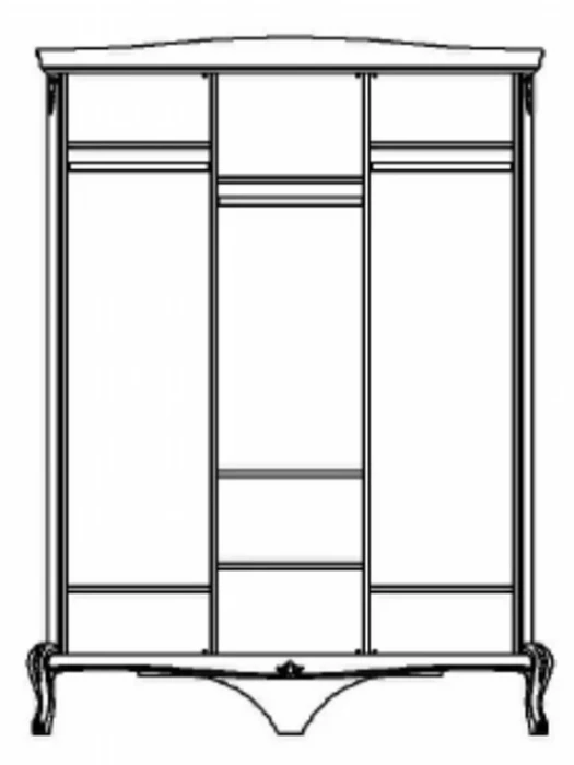 Шкаф для одежды трехдверный "Монако" с зеркалом - отделка Классик (лак)