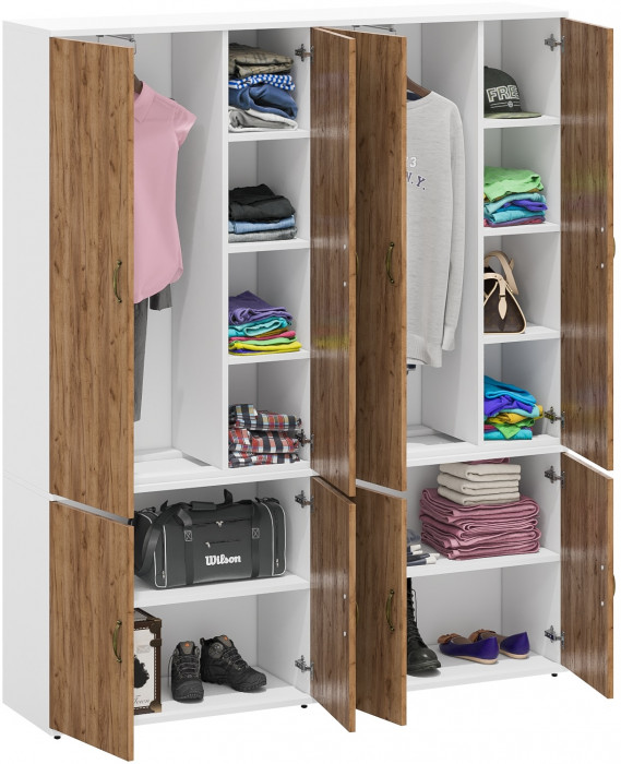 Лидер-8 Шкаф МД 20Б 2 шт., цвет белый шагрень/крафт золото, ШхГхВ 160х37,5х190 см., НЕ универсальная сборка