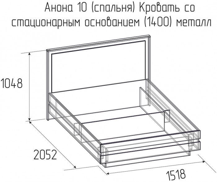 Кровать с основанием 1400 Анона, белый