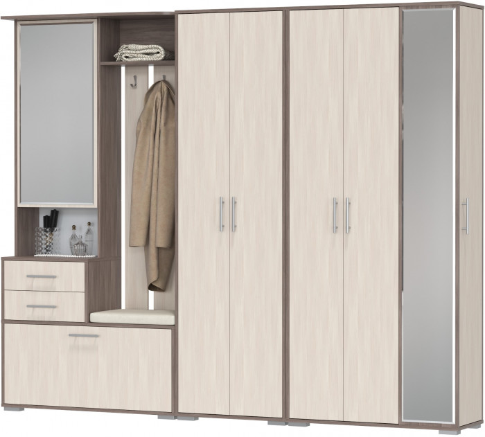 Прихожая Домино 6, бодега тёмный/бодега светлый