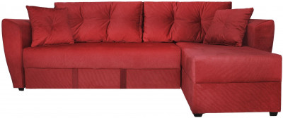 Диван-кровать угловой Амстердам Люкс, 160х200, еврокнижка, велюр, красный