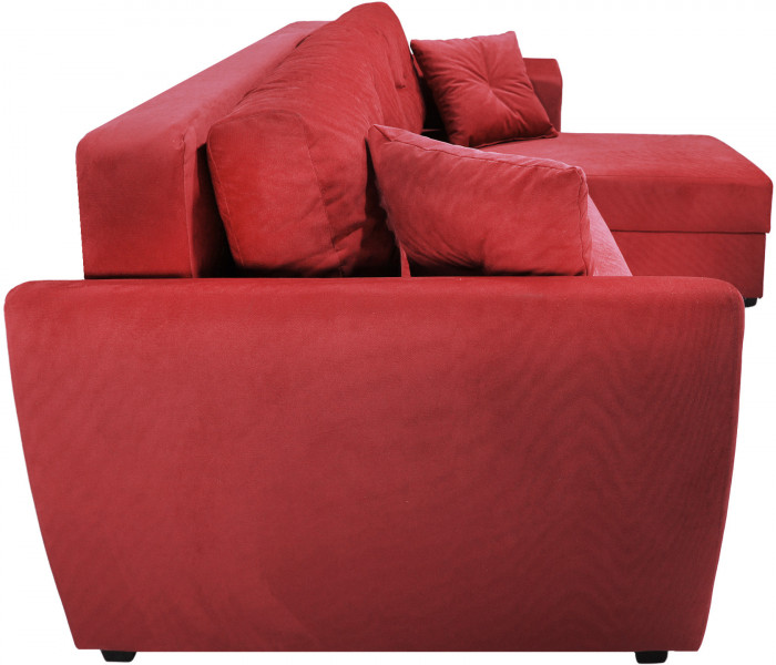 Диван-кровать угловой Амстердам Люкс, 160х200, еврокнижка, велюр, красный