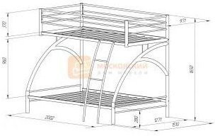 Двухъярусная кровать Виньола-2, слоновая кость