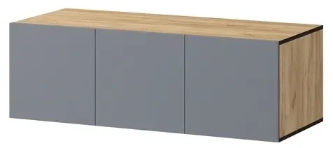 Шкаф Бастион 1500 №2 с антресолью, Графит/Дуб крафт золотой