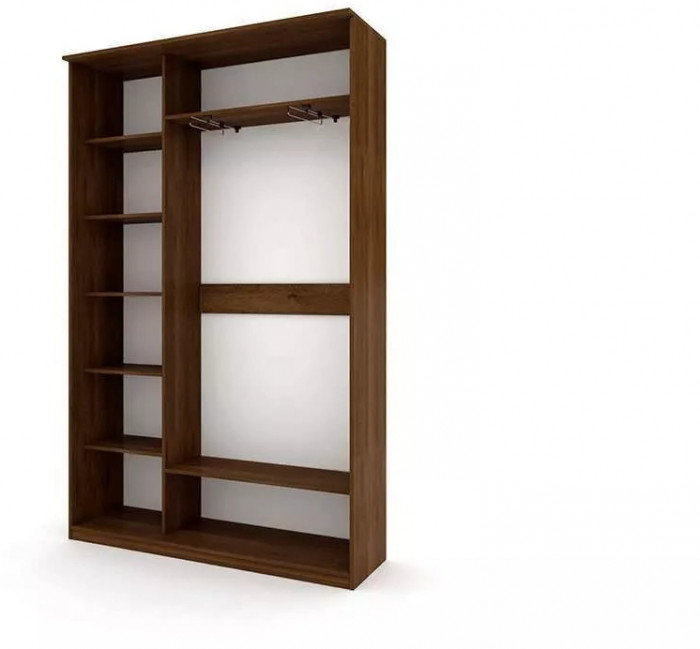 Шкаф купе Модерн 1490х450 2-х дверный 2-х секционный зеркальный с пескоструем №2 венге