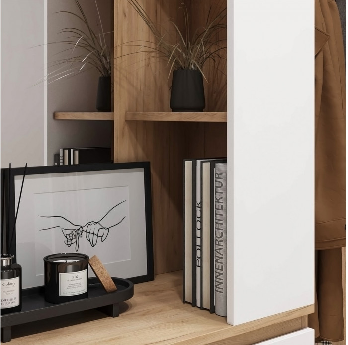 Прихожая Крона, Дуб крафт золотой, Белый