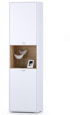 Бэль 10.04 Шкаф комбинированный, цвет дуб крафт золотой/белый премиум, ШхГхВ 55х36,6х200 см., универсальная сборка