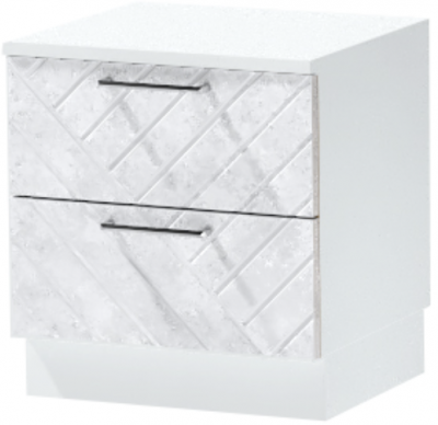 Тумба-6 прикроватная напольная "Иннэс-7", Белый/Бетон снежный