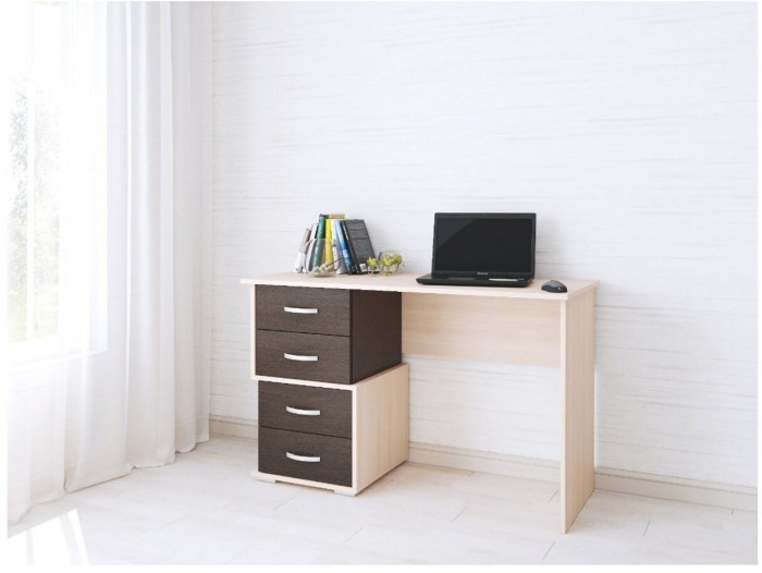Письменный стол Сити-2 дуб молочный/венге