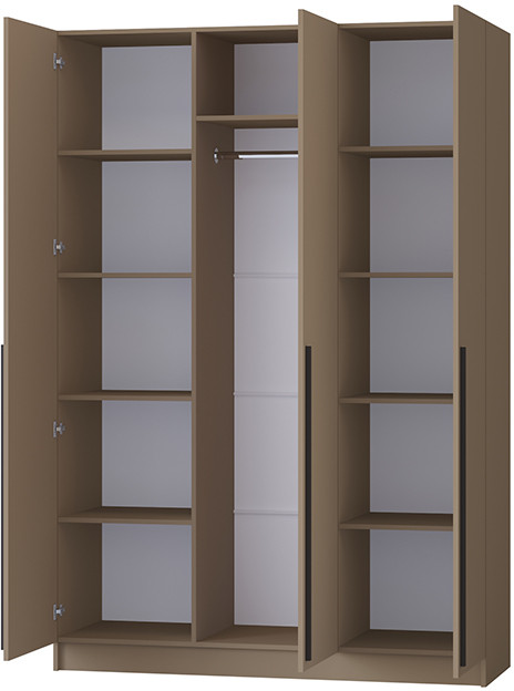 Шкаф Бастион 1500 №2 с антресолью, Молочный шоколад