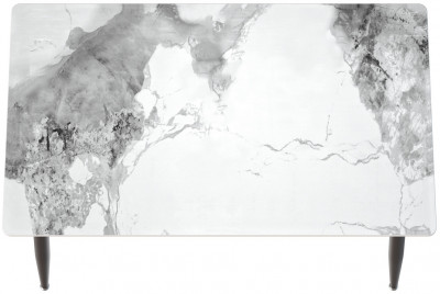 Обеденный стол Мебель--24 DT-27, цвет белый мрамор(глянцевая), ШхГхВ 120х70х75 см., столешница камень 10,5 мм., ножки металл, макс. нагрузка 80 кг.