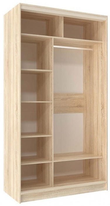 Шкаф-купе двухдверный с зеркалом 1200 Домашний Дуб сонома