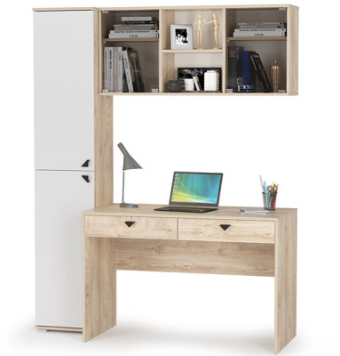 КР100 Бостон № 24, цвет дуб эндгрейн элегантный/фасады МДФ милк рикамо софт, 13.154+12.69+10.51, ШхГхВ 153,8х57,2х194,4 см., универсальная сборка