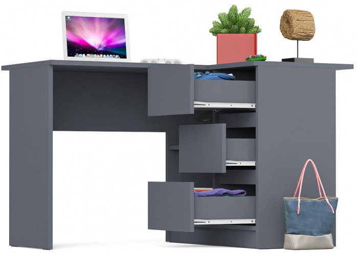 Мори компьютерный стол МС-16 правый, графит