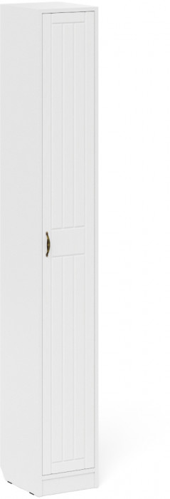 Прихожая П-6 Шкаф + Пенал, цвет белая шагрень/фасады МДФ белое дерево фрезеровка прованс, ШхГхВ 90х50х210 см., универсальная сборка