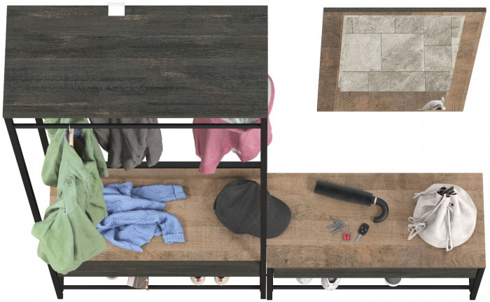 Трувор Прихожая 214, дуб гранж песочный/интра