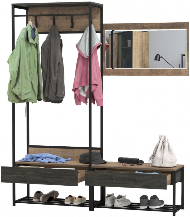 Трувор Прихожая 214, дуб гранж песочный/интра