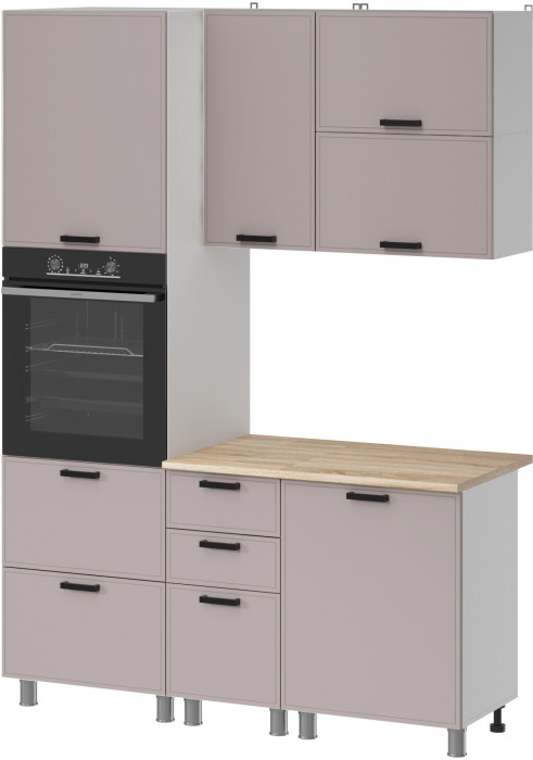 МК Аленушка 1,6м ПД 2 Магнолия Кашемир,скоба черный,сонома